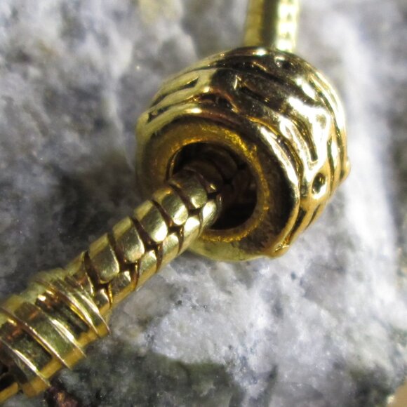 Antiqued Gold Plated Sterling Silver Brook European Charm - Picture 3 of 7